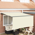 Einziehbare Markise Creme 350 X 250 Cm Polyester Und Aluminium Creme (Anthrazit-Rahmen)
