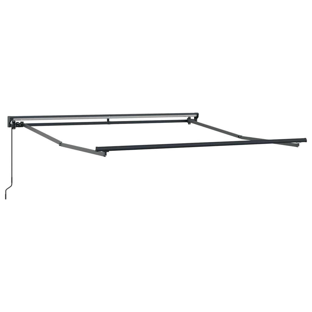 Einziehbare Markise Creme 350 X 250 Cm Polyester Und Aluminium Creme (Anthrazit-Rahmen)