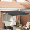 Einziehbare Markise Anthrazit 400 X 300 Cm Aluminium Und Stoff Anthrazit (Rahmen Anthrazit)