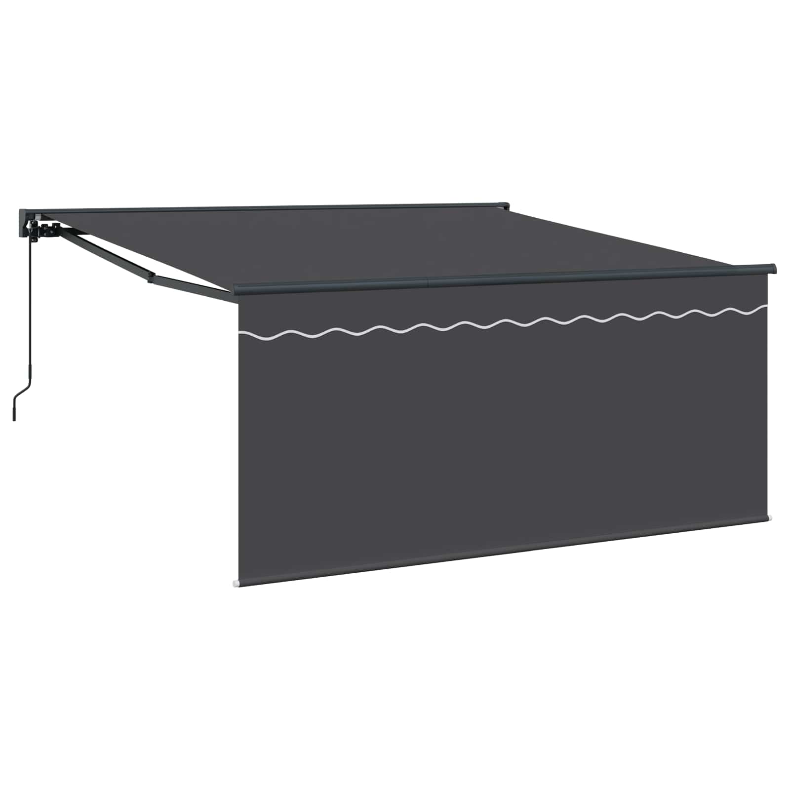 Einziehbare Markise Anthrazit 350 X 300 Cm Anthrazit (Rahmen Anthrazit)