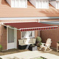 Markise Rot Und Schwarz 350 X 250 X 165 Cm Polyester Anthrazit (Rahmen Anthrazit)