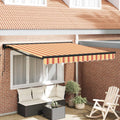 Markisenrahmen Mehrfarbig 400 X 300 Cm Gelb Und Orange (Anthrazit Rahmen)