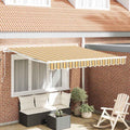 Einziehbare Markise Mehrfarbig 350 X 250 Cm Blau Und Orange (Anthrazit Rahmen)