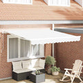 Einziehbare Markise Weiß 350 X 250 Cm Polyester Und Aluminium Schwarz (Anthrazit Rahmen)