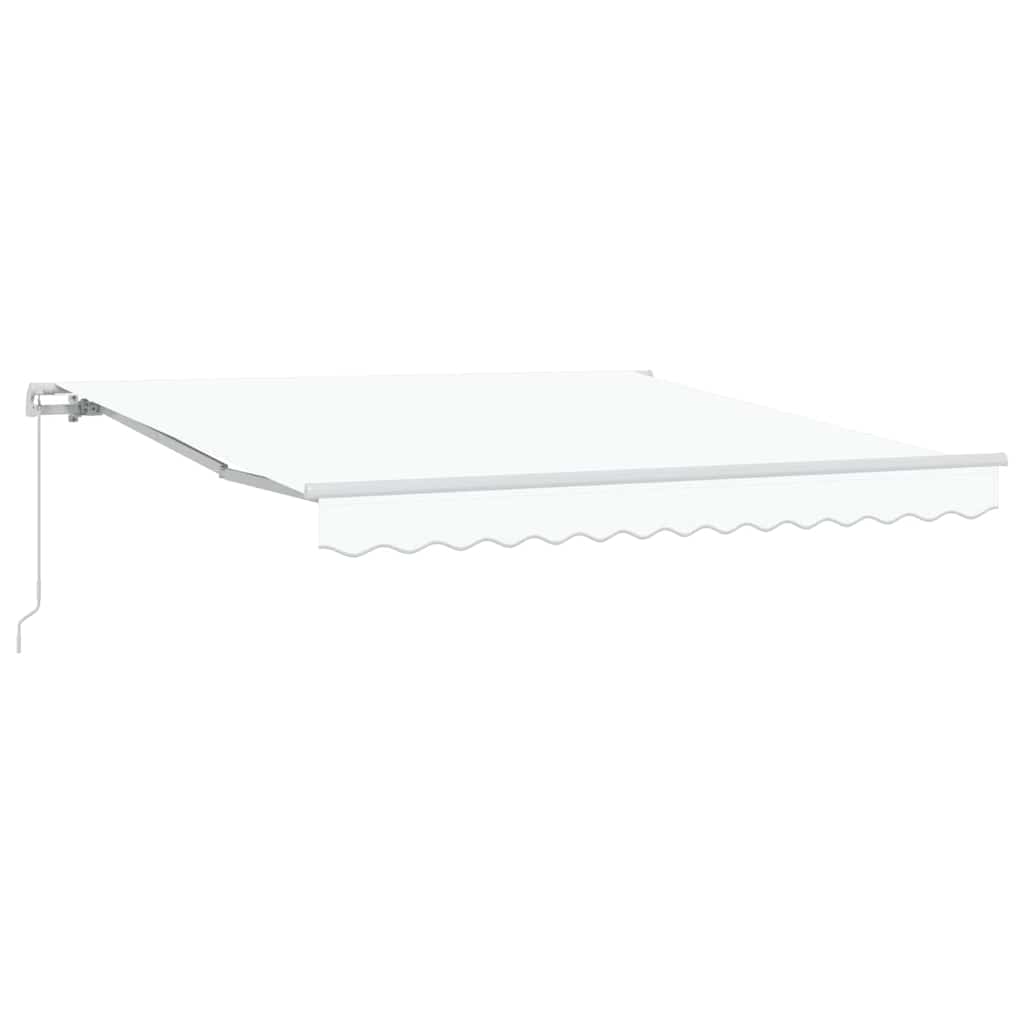 Einziehbare Markise Weiß 350 X 250 Cm Polyester Und Aluminium Schwarz (Anthrazit Rahmen)