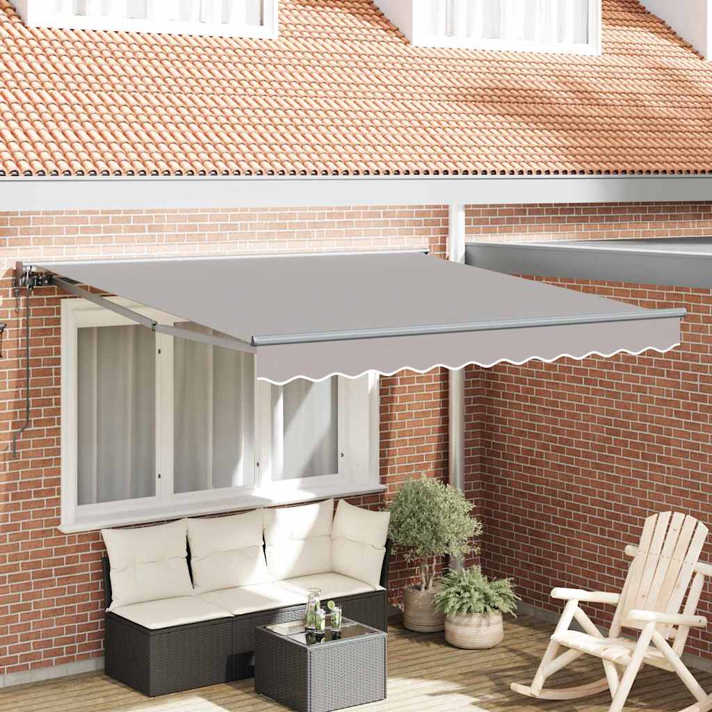 Einziehbare Markise Hellgrau 300 X 250 Cm Aluminium Und Stoff Hellgrau (Anthrazit Rahmen)