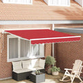 Einziehbare Markise Rot 350 X 250 Cm Polyester Und Aluminium Hellgrau (Anthrazit Rahmen)