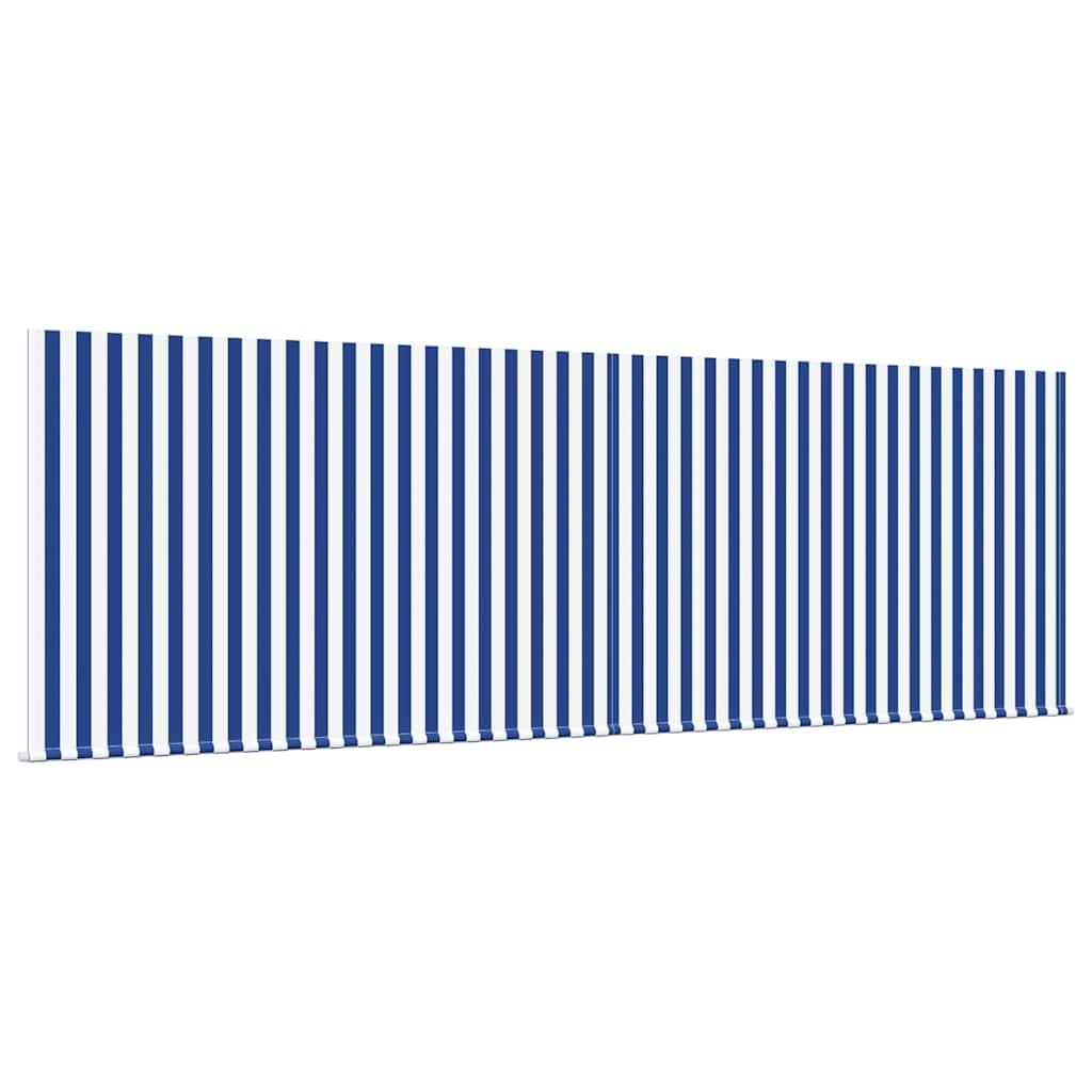 Einziehbare Markise Blau Und Weiß 400 X 300 Cm Blau Und Weiß (Rahmen Anthrazit)