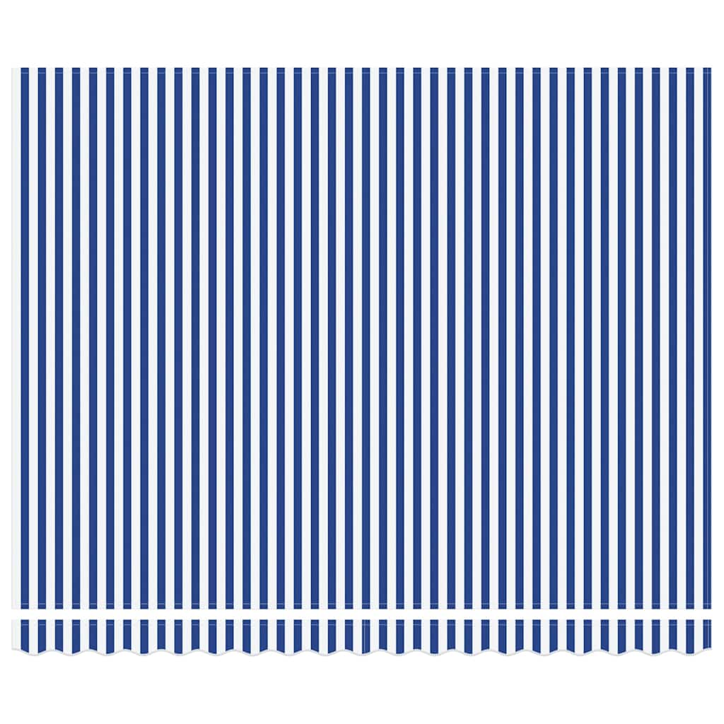 Einziehbare Markise Blau Und Weiß 400 X 300 Cm Blau Und Weiß (Rahmen Anthrazit)