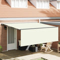 Einziehbare Markise Creme 400 X 300 Cm Polyester Und Aluminium Creme (Anthrazit-Rahmen)