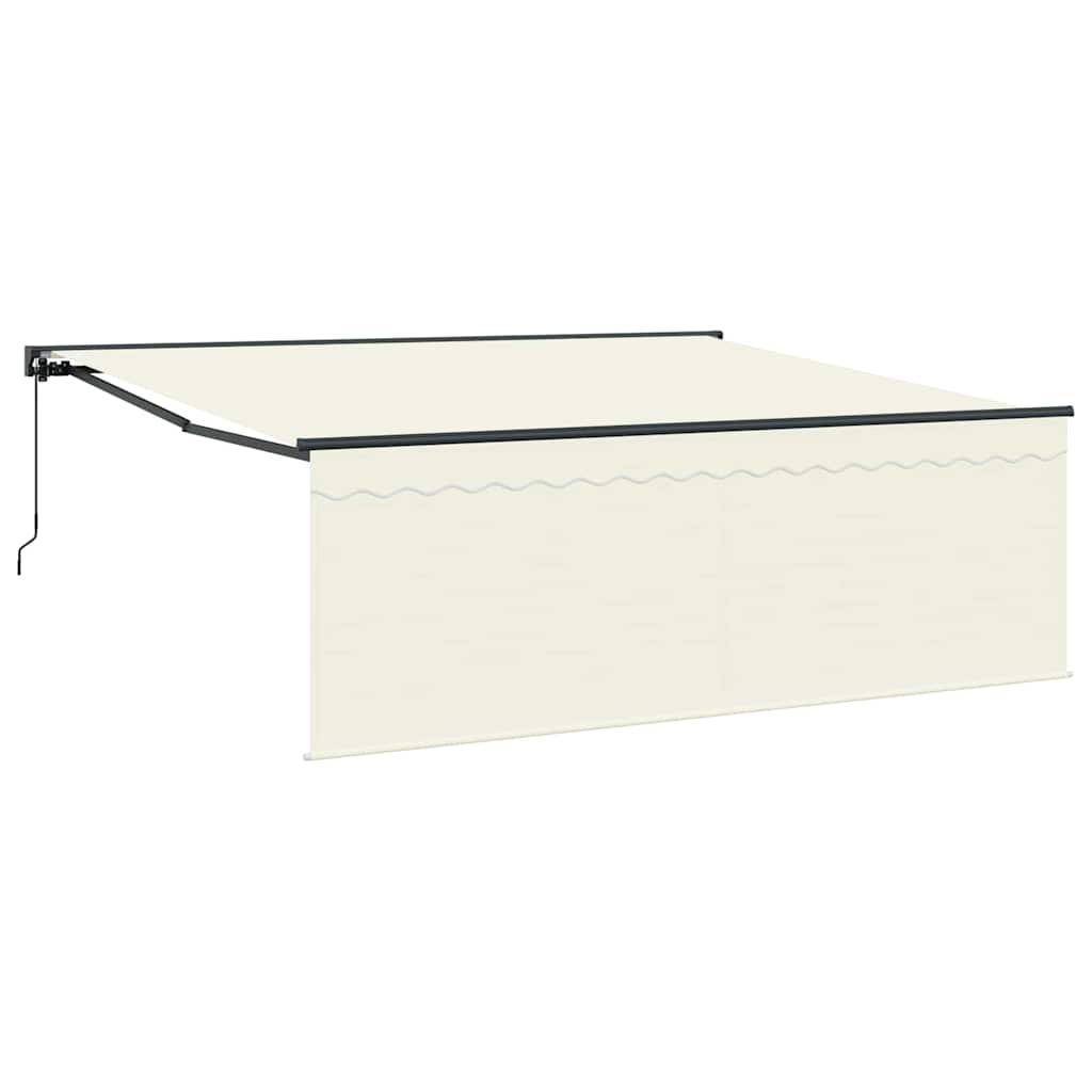 Einziehbare Markise Creme 400 X 300 Cm Polyester Und Aluminium Creme (Anthrazit-Rahmen)