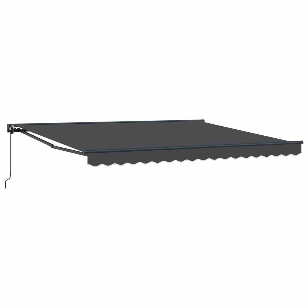 Einziehbare Markise Anthrazit 400 X 300 Cm Aluminium Und Stoff Anthrazit (Rahmen Anthrazit)