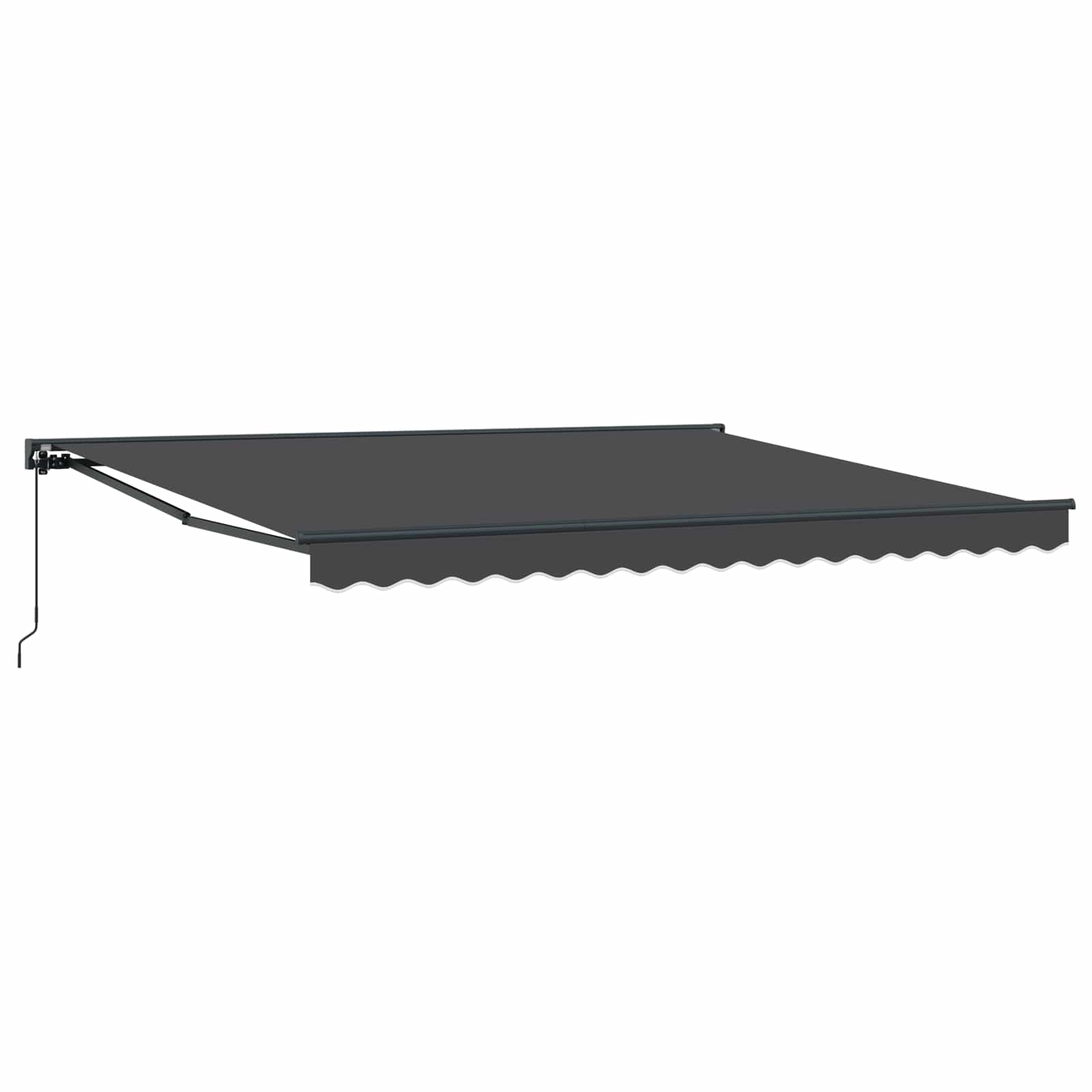 Einziehbare Markise Anthrazit 400 X 300 Cm Aluminium Und Stoff Anthrazit (Rahmen Anthrazit)