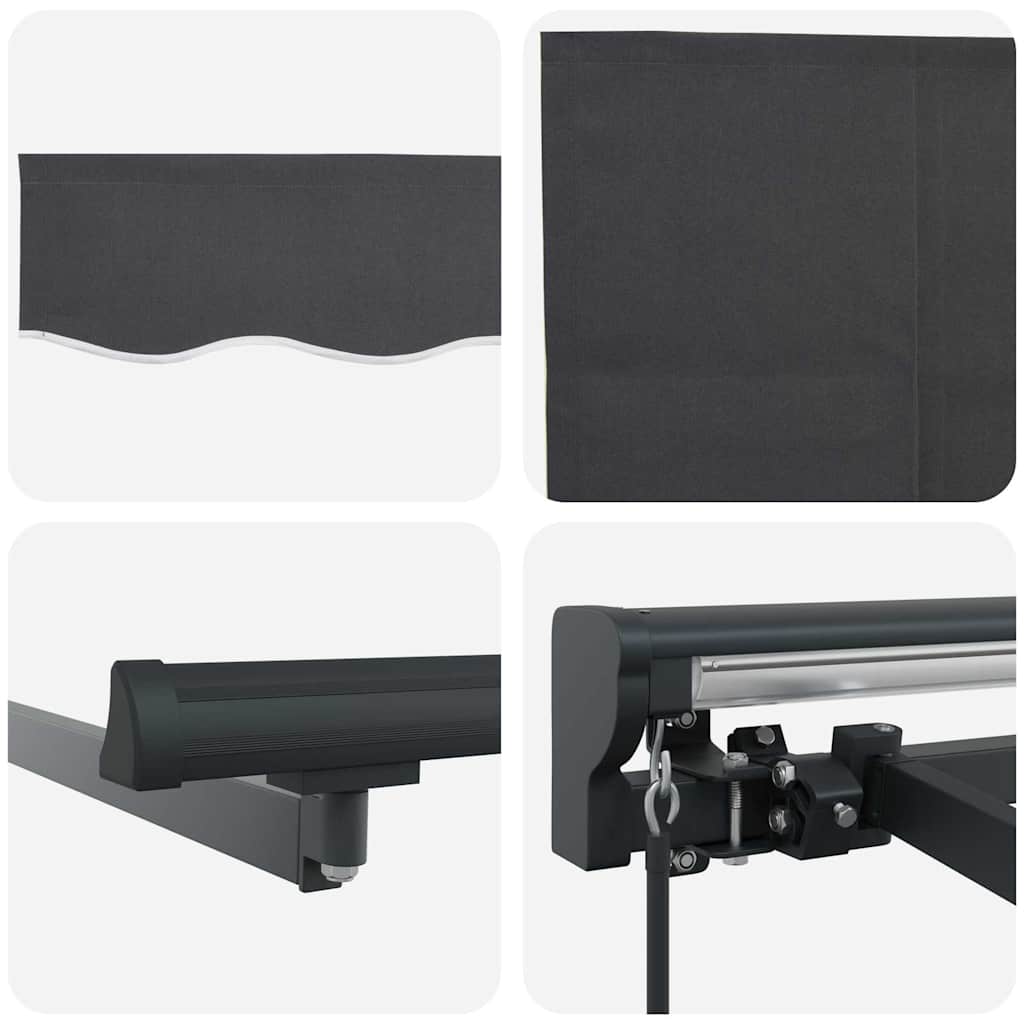 Einziehbare Markise Anthrazit 400 X 300 Cm Anthrazit (Rahmen Anthrazit)