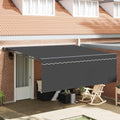Einziehbare Markise Anthrazit 400 X 300 Cm Anthrazit (Rahmen Anthrazit)