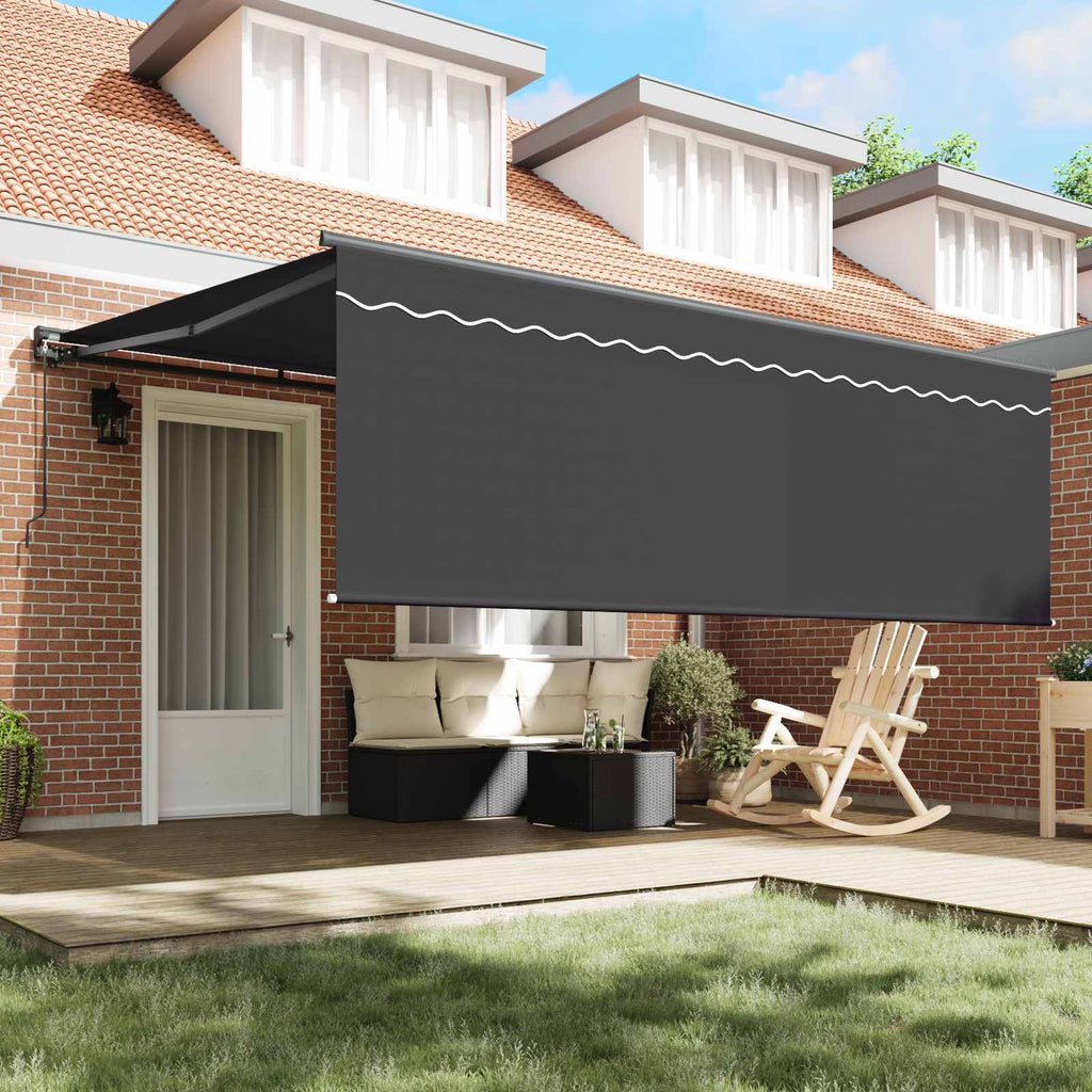Einziehbare Markise Anthrazit 400 X 300 Cm Anthrazit (Rahmen Anthrazit)