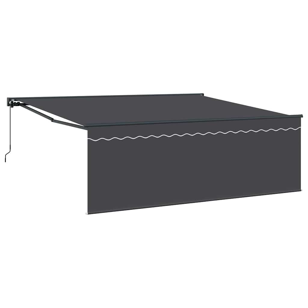 Einziehbare Markise Anthrazit 400 X 300 Cm Anthrazit (Rahmen Anthrazit)