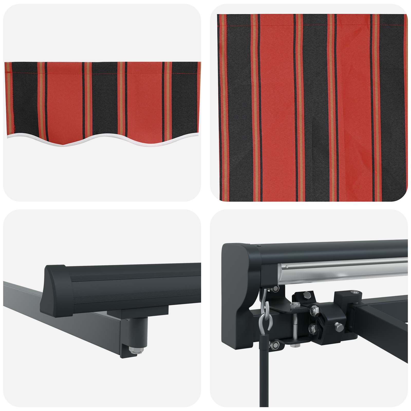 Markisenrahmen Orange Und Schwarz 400 X 300 Cm Orange, Schwarz Und Gelb (Anthrazit Rahmen)