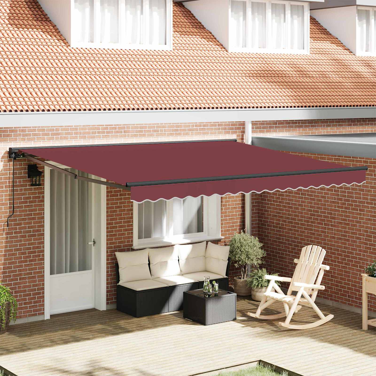 Markisenrahmen Bordeauxrot 400 X 300 Cm Burgunder (Anthrazit Rahmen)