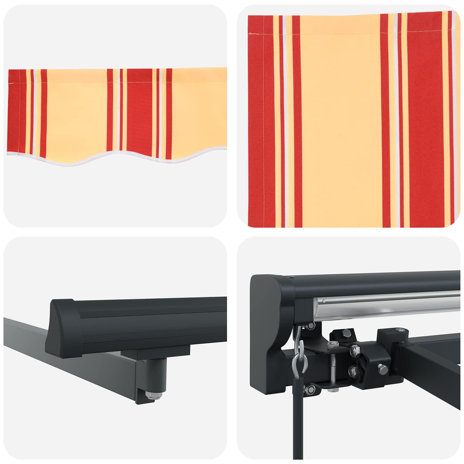 Markisenrahmen Mehrfarbig 400 X 300 Cm Gelb Und Orange (Anthrazit Rahmen)