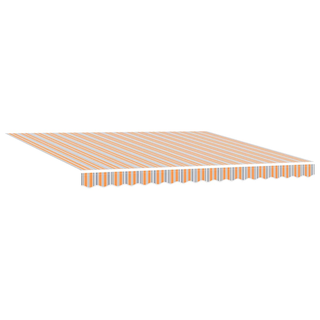 Einziehbare Markise Mehrfarbig Polyester Und Stahl Blau Und Orange