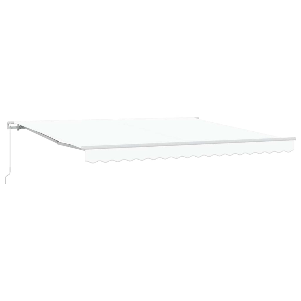 Einziehbare Markise Weiß 400 X 300 Cm Polyester Und Aluminium Beige (Anthrazit Rahmen)