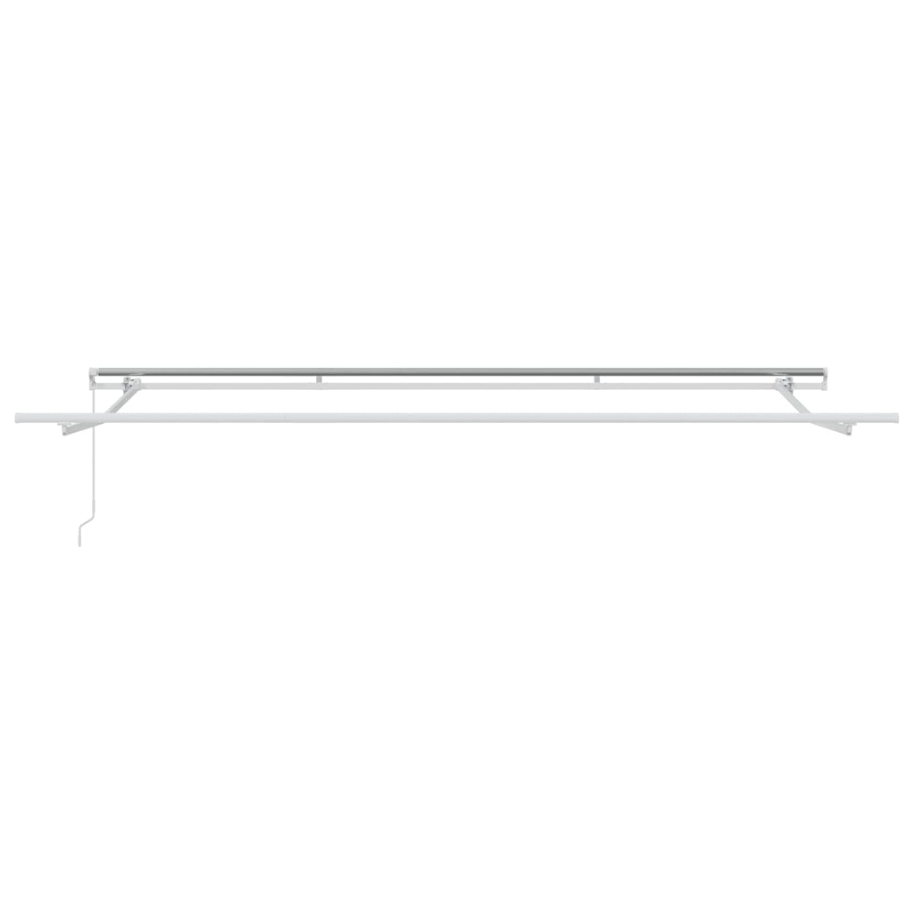 Einziehbare Markise Weiß 400 X 300 Cm Polyester Und Aluminium Beige (Anthrazit Rahmen)