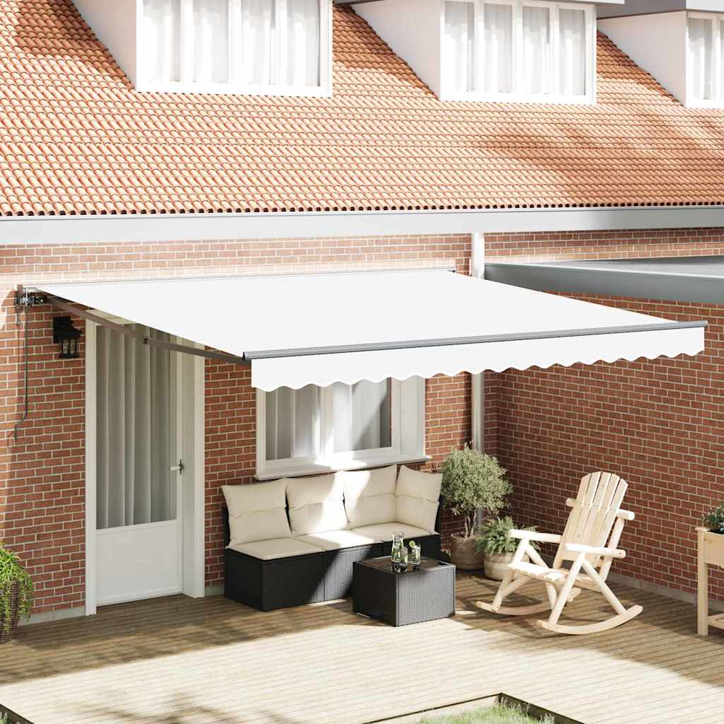Einziehbare Markise Weiß 300 X 250 Cm Aluminium Und Stoff Weiß (Anthrazit Rahmen)