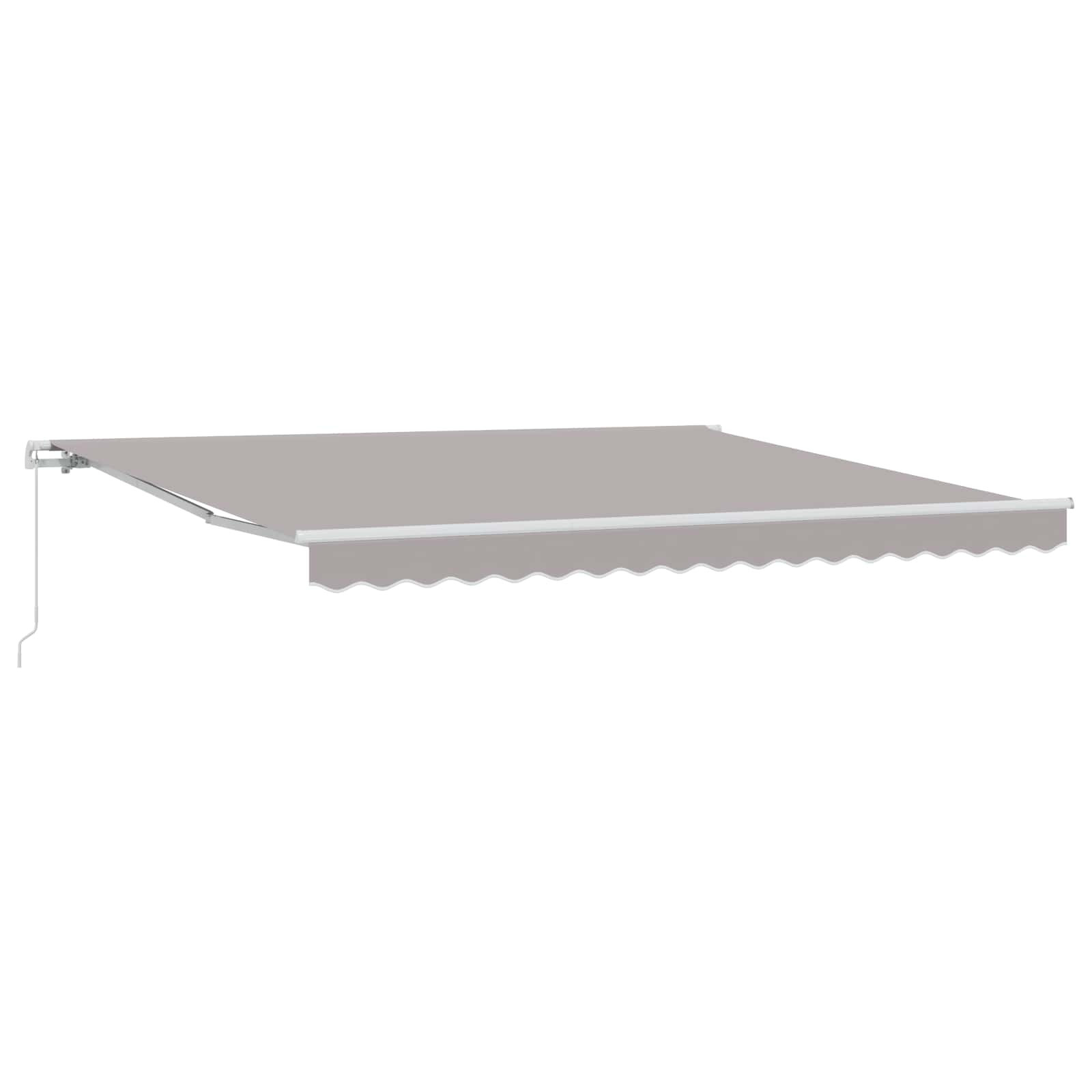 Einziehbare Markise Hellgrau 400 X 300 Cm Weiß (Anthrazit Rahmen)
