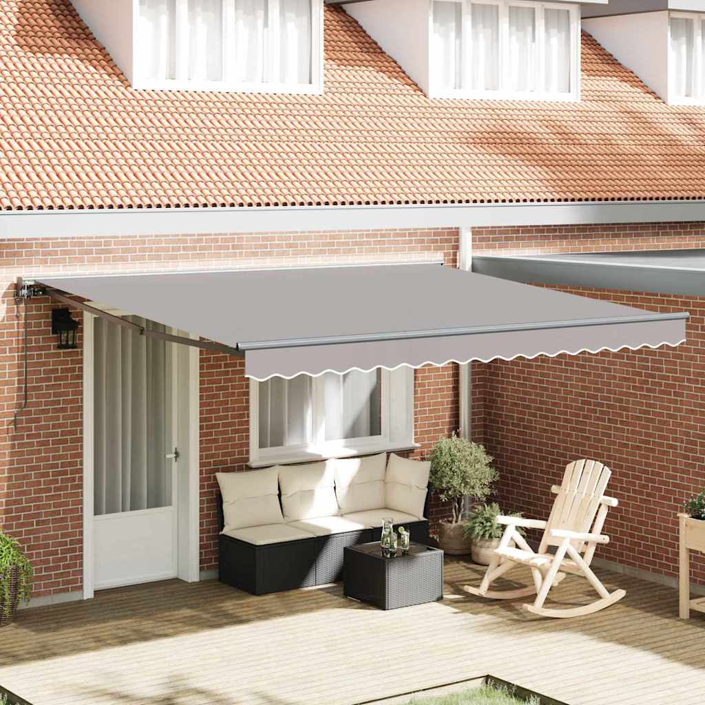 Einziehbare Markise Hellgrau 300 X 250 Cm Aluminium Und Stoff Hellgrau (Anthrazit Rahmen)