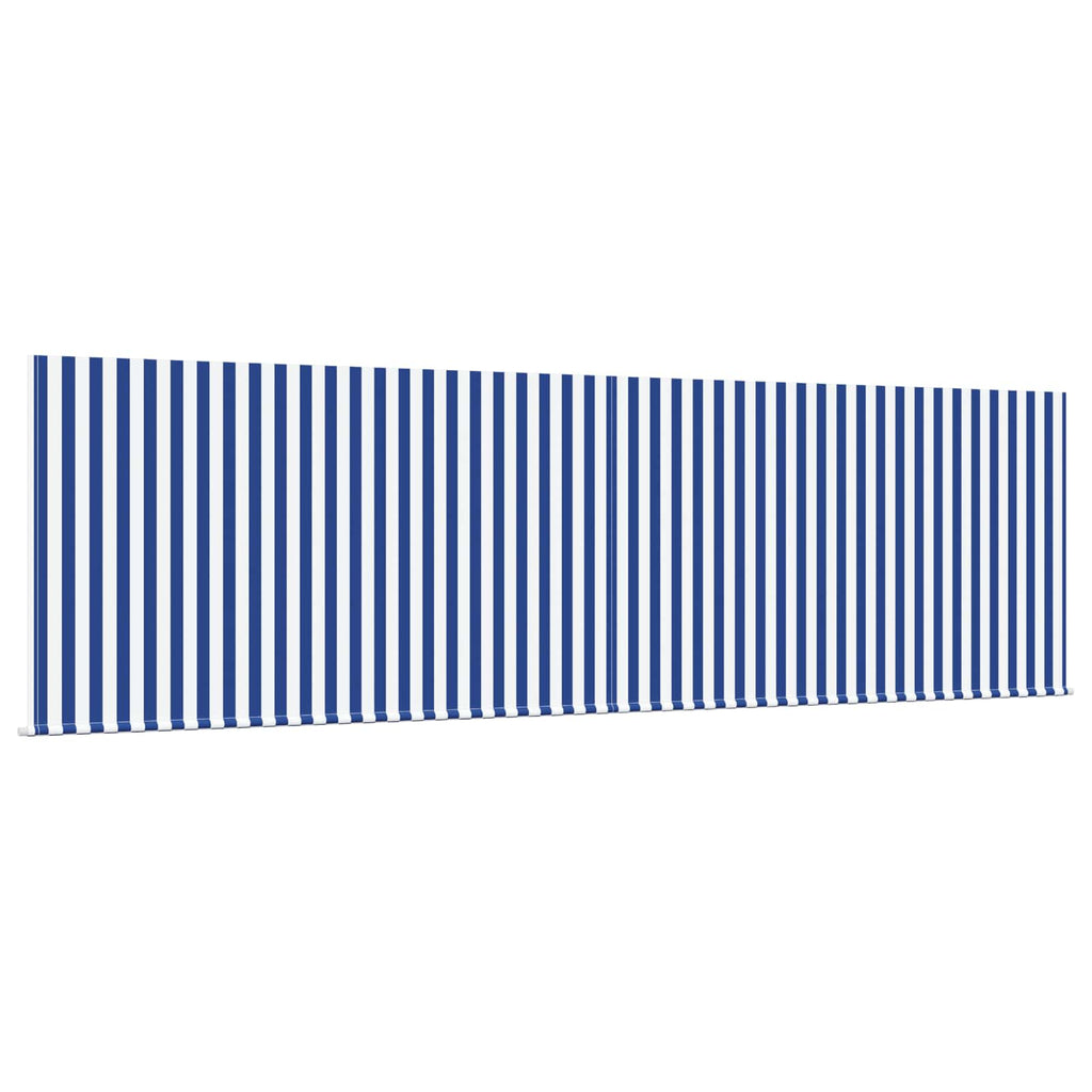 Einziehbare Markise Blau Und Weiß 400 X 300 Cm Blau Und Weiß (Rahmen Anthrazit)
