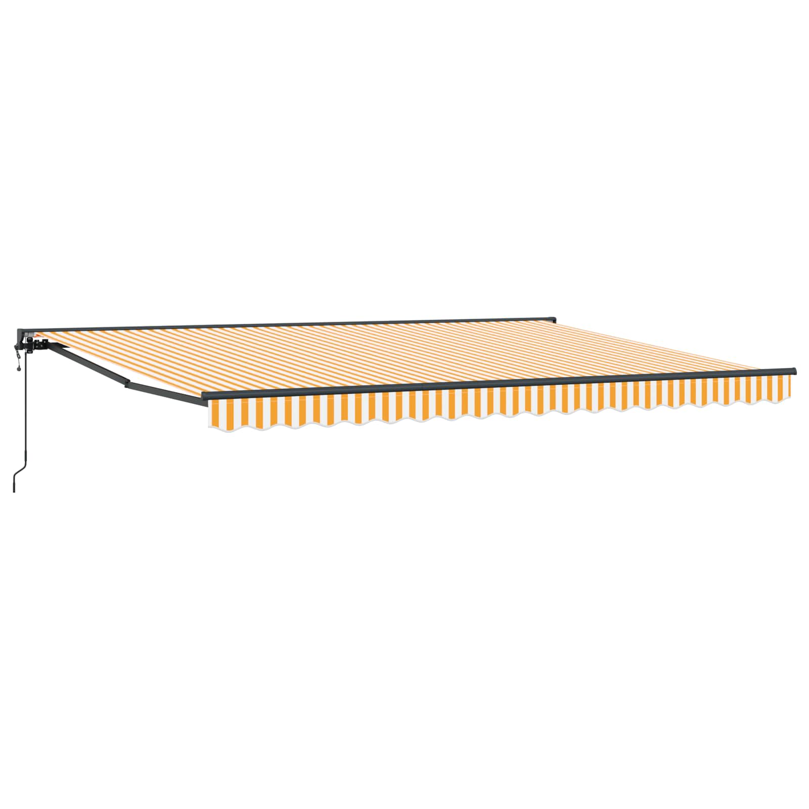 Einziehbare Markise Gelb Und Weiß 350 X 250 Cm Orange Und Weiß (Anthrazit Rahmen)
