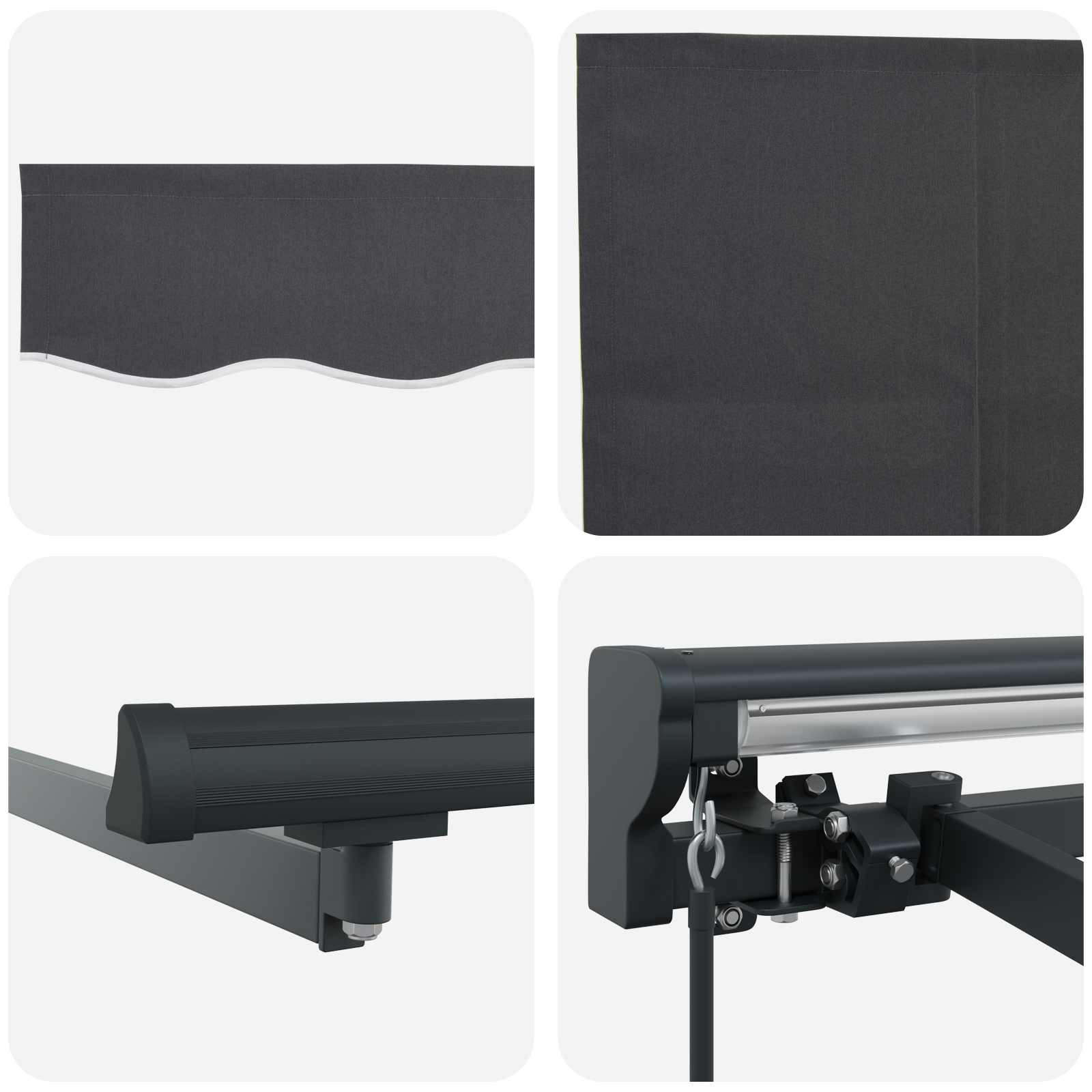 Einziehbare Markise Anthrazit 450 X 300 Cm Anthrazit (Rahmen Anthrazit)
