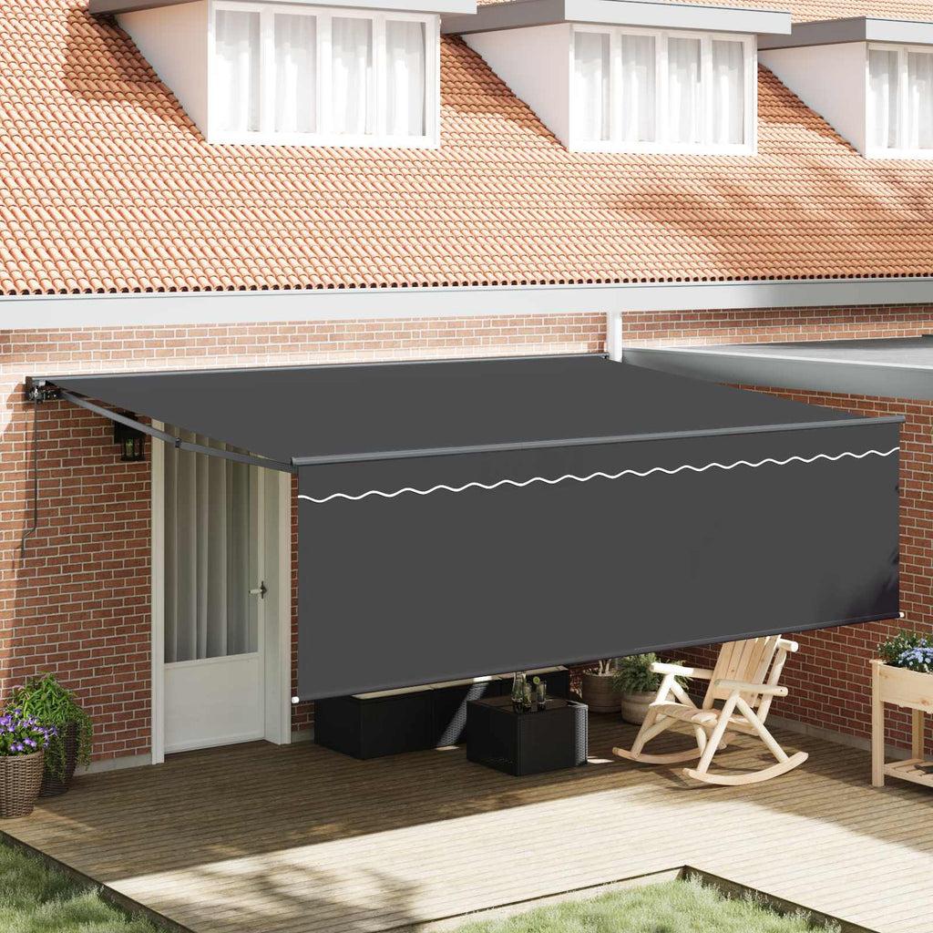 Einziehbare Markise Anthrazit 450 X 300 Cm Anthrazit (Rahmen Anthrazit)
