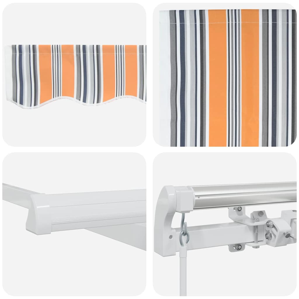 Einziehbare Markise Mehrfarbig 450 X 300 Cm Gelb Und Orange (Anthrazit Rahmen)