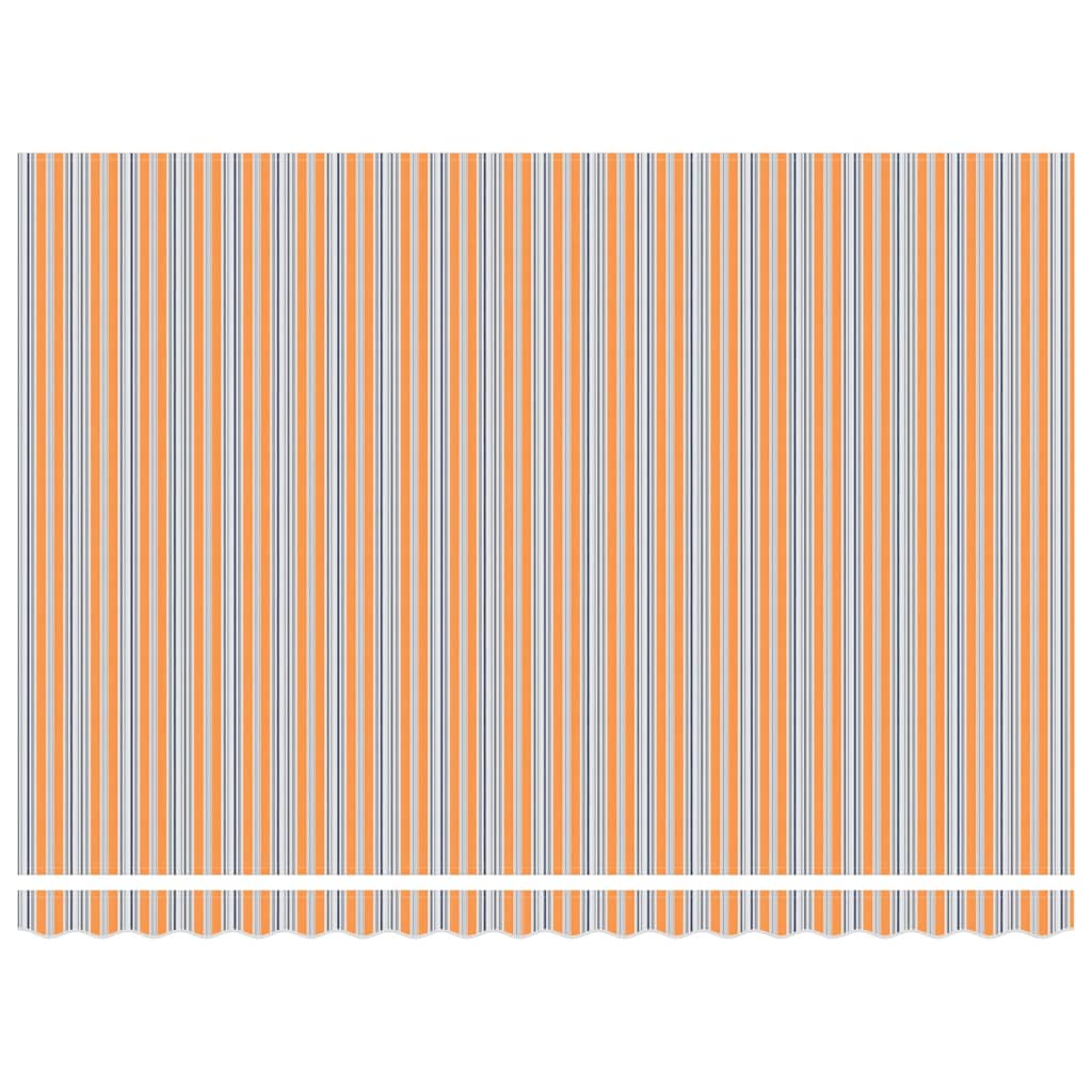 Einziehbare Markise Mehrfarbig 450 X 300 Cm Gelb Und Orange (Anthrazit Rahmen)