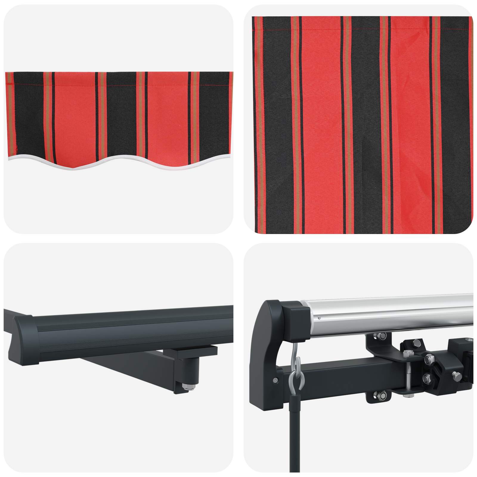 Einziehbare Markise Orange Und Braun Orange/Schwarz/Gelb