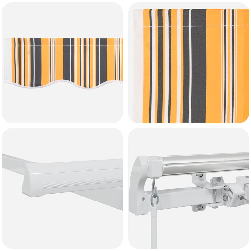 Markise Mehrfarbig 500 X 300 Cm Polyester Und Metall Blau Und Orange (Anthrazit Rahmen)