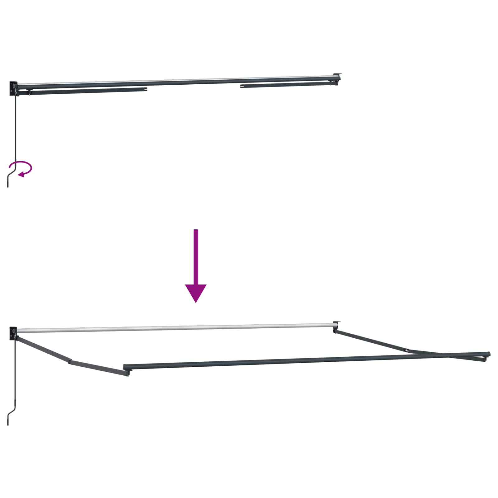 Einziehbare Markise Mehrfarbig 500 X 300 Cm Gelb/Grau/Weiß