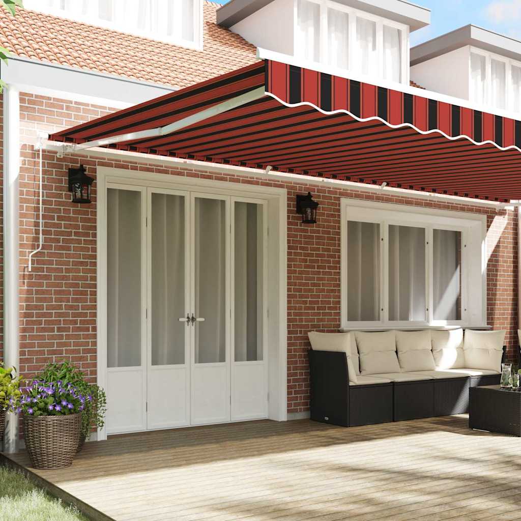 Einziehbare Markise Orange Und Braun 600 X 300 Cm Weiß