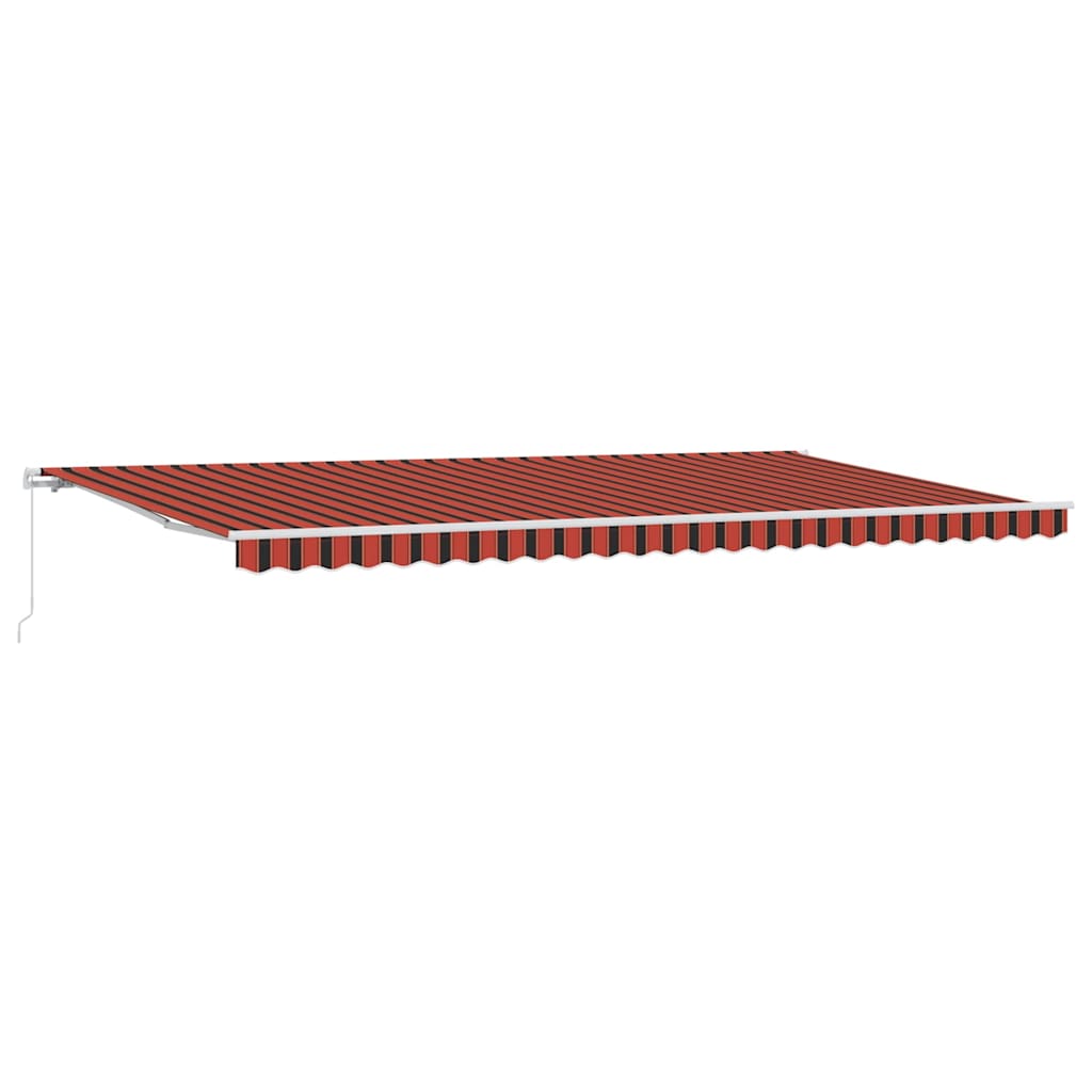 Einziehbare Markise Orange Und Braun 600 X 300 Cm Weiß
