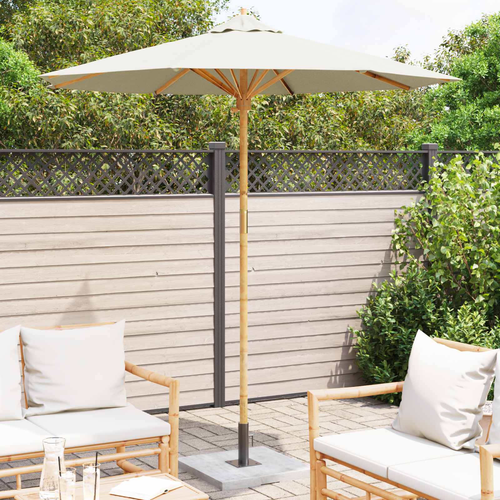 Garten-Sonnenschirm Ø 270 X 260 Cm Bambus