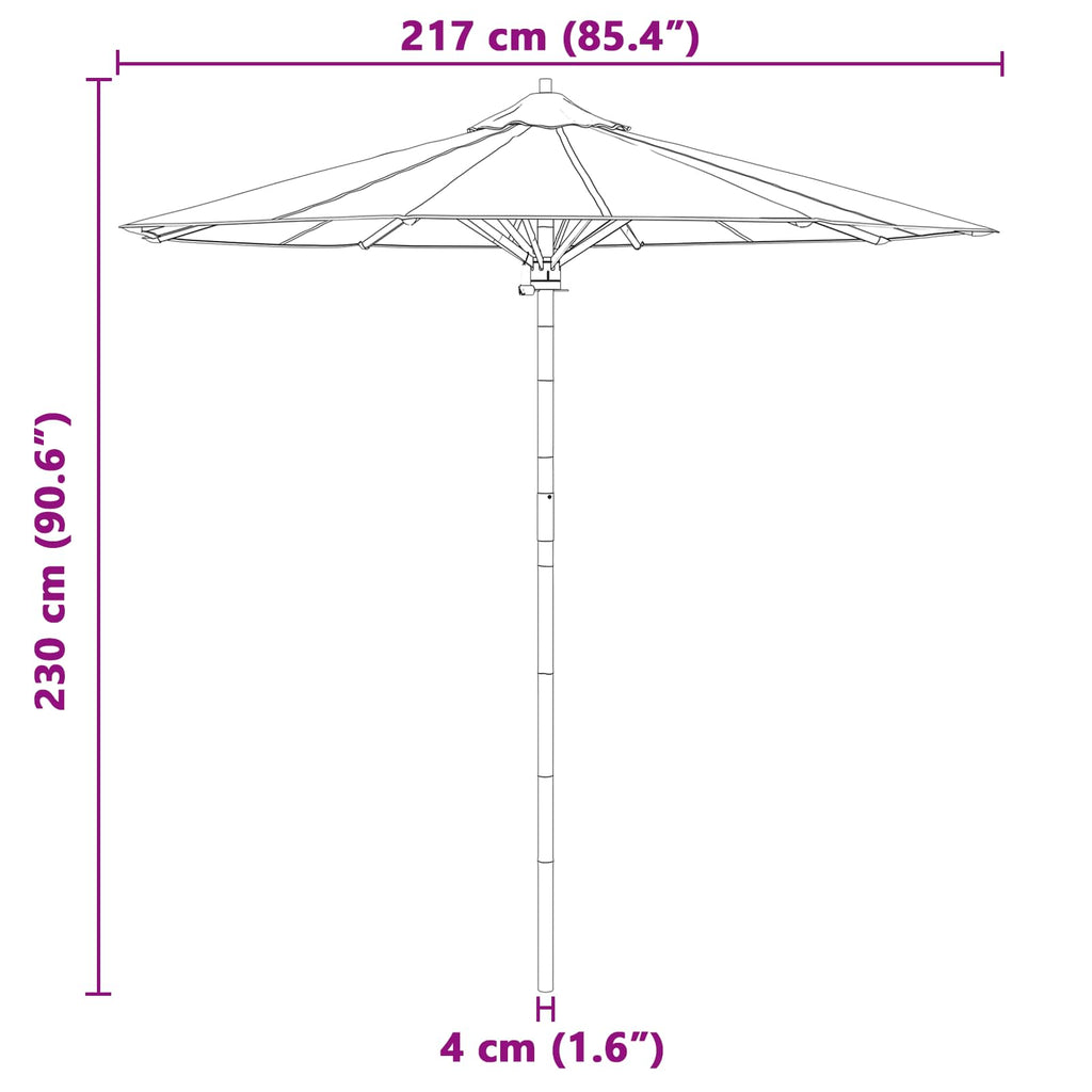 Garten-Sonnenschirm Ø 270 X 260 Cm Bambus