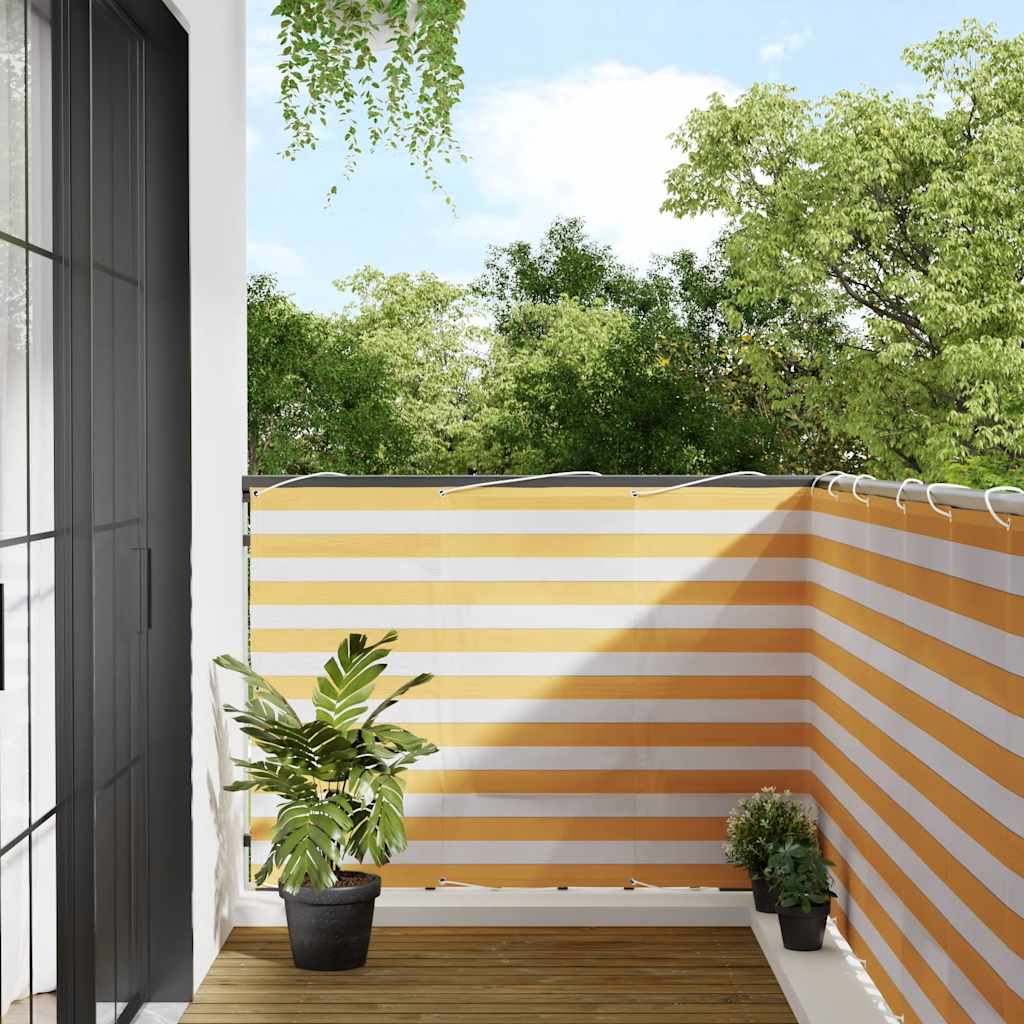 Balkon-Sichtschutz Gestreift Gelb Und Weiß