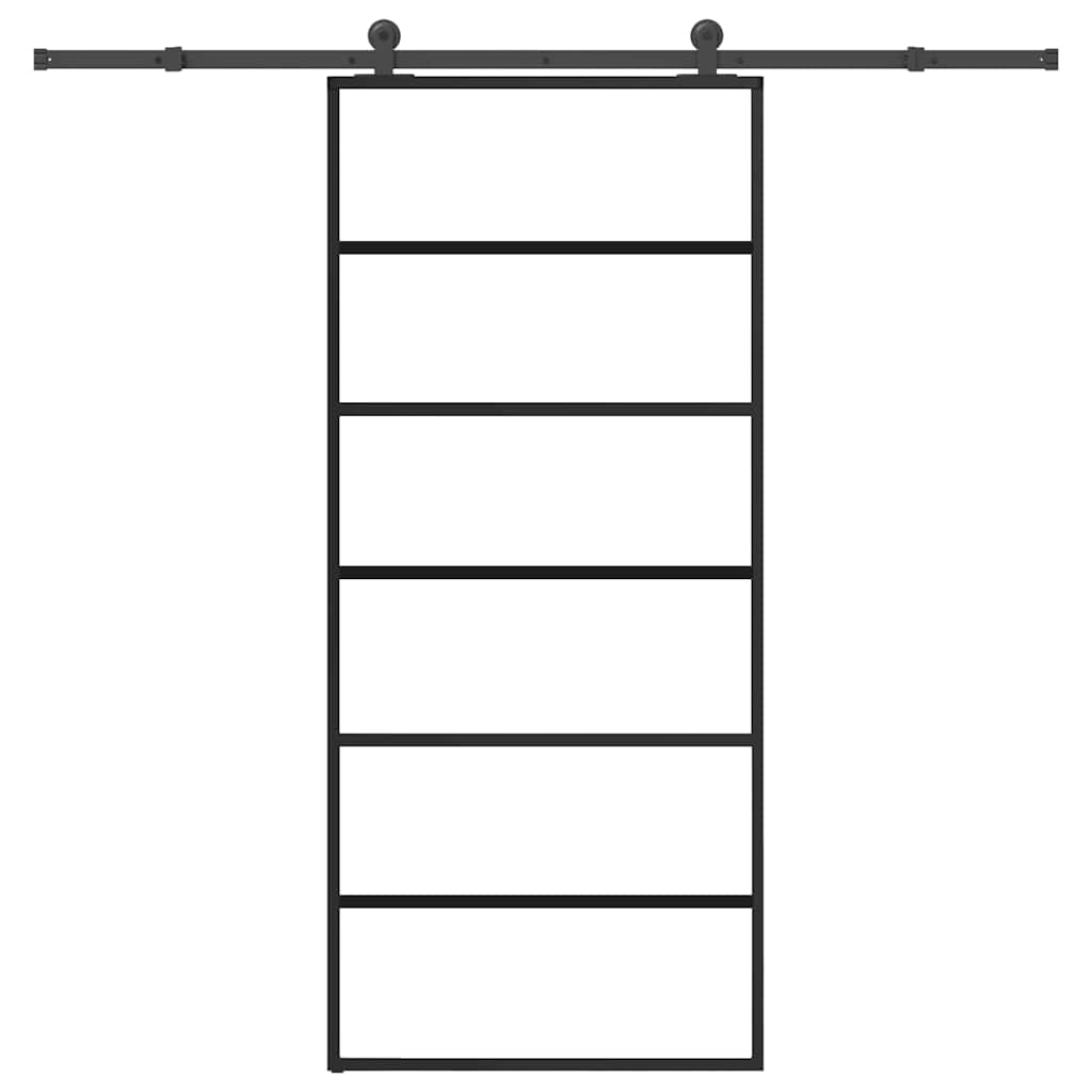 Schiebetür Mit Beschlag 90X205 Cm Esg-Glas & Aluminium