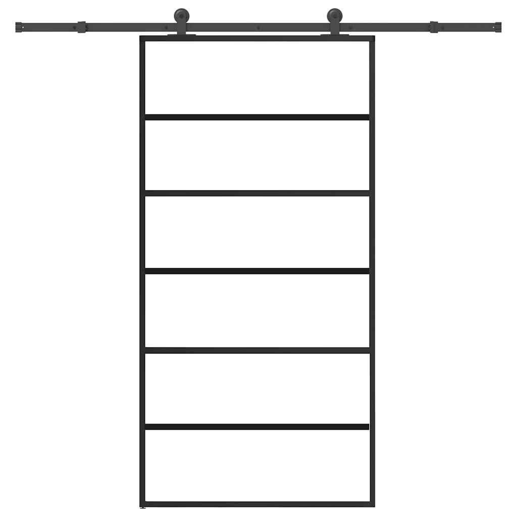 Schiebetür Mit Beschlag 90X205 Cm Esg-Glas & Aluminium