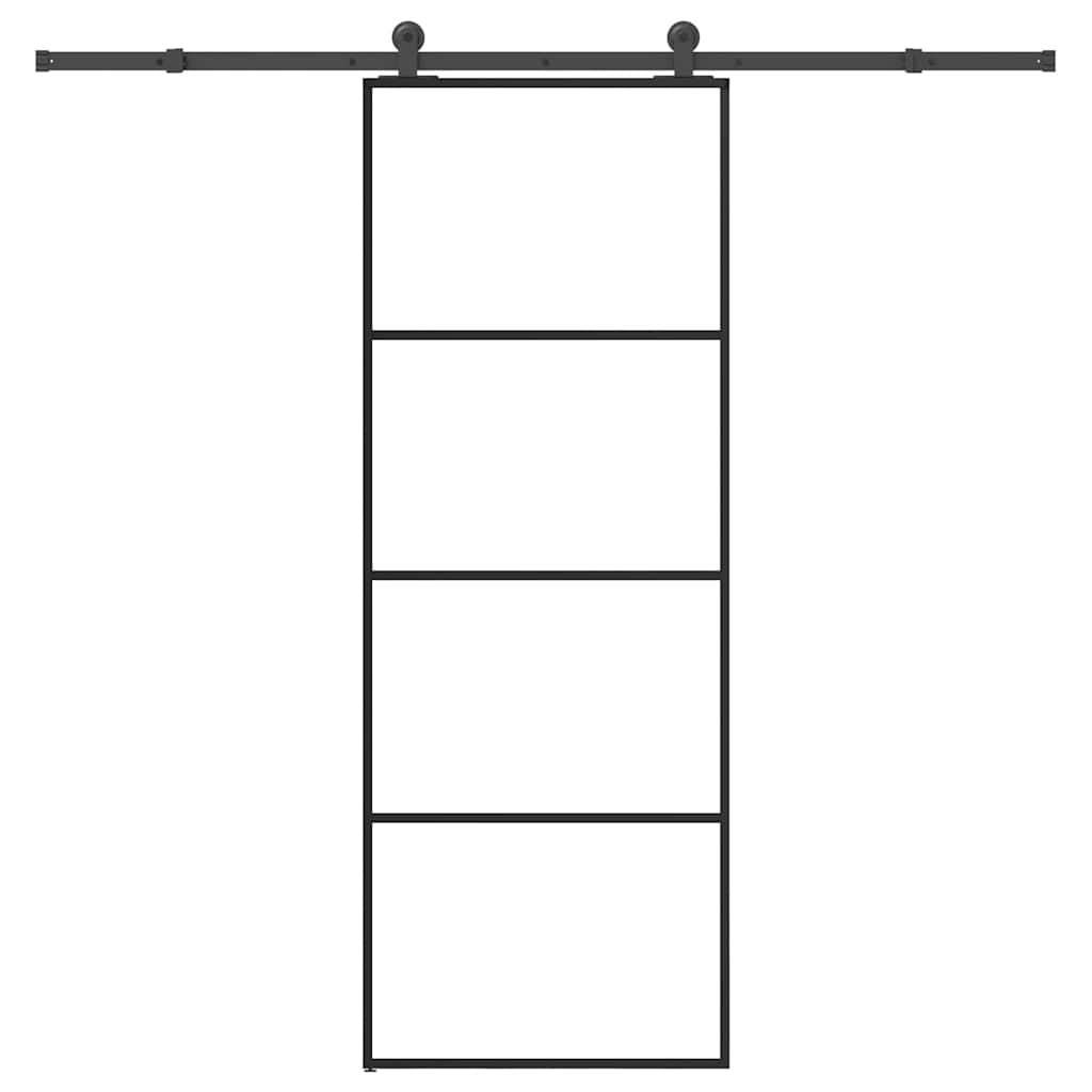 Schiebetür Mit Beschlag 102,5X205 Cm Hartglas & Aluminium