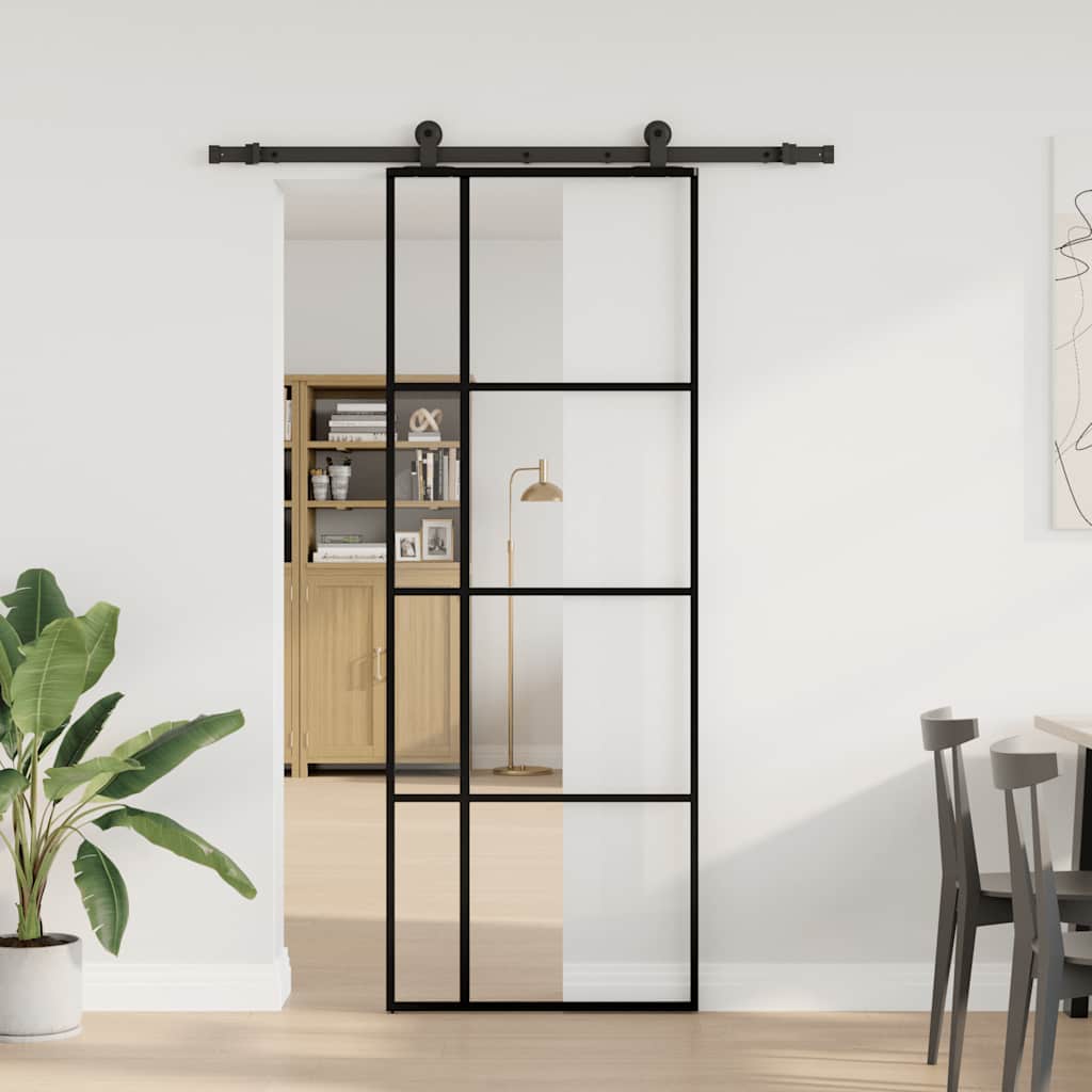 Schiebetür Mit Beschlag 76X205 Cm Esg-Glas & Aluminium