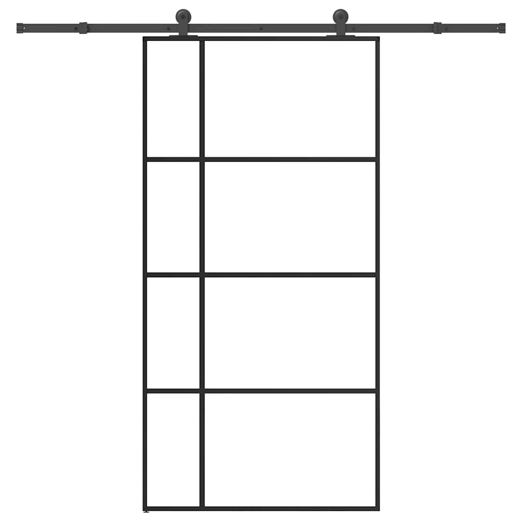 Schiebetür Mit Beschlag 76X205 Cm Esg-Glas & Aluminium