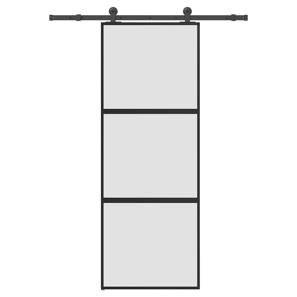 Schiebetür Mit Beschlag 76X205 Cm Hartglas & Aluminium